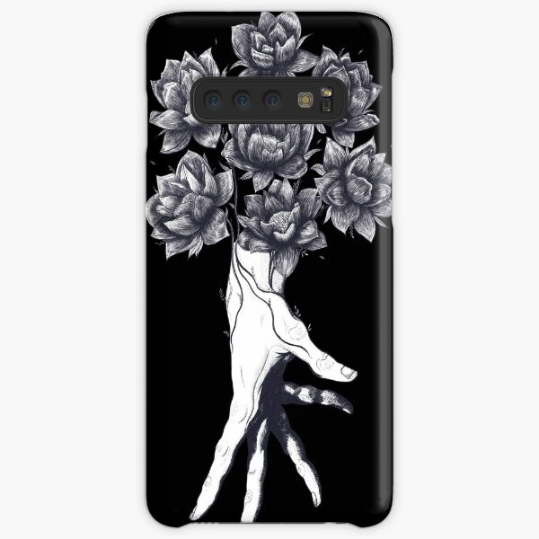 Hand with lotuses on black Samsung Galaxy Snap Case