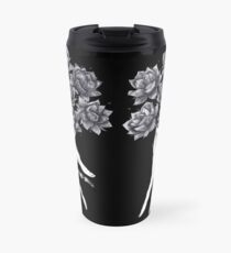 Hand with lotuses on black Travel Mug