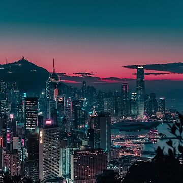 Artwork thumbnail, Night City at Dawn Cyberpunk Futuristic by BienThings