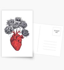 Heart with peonies Postcards