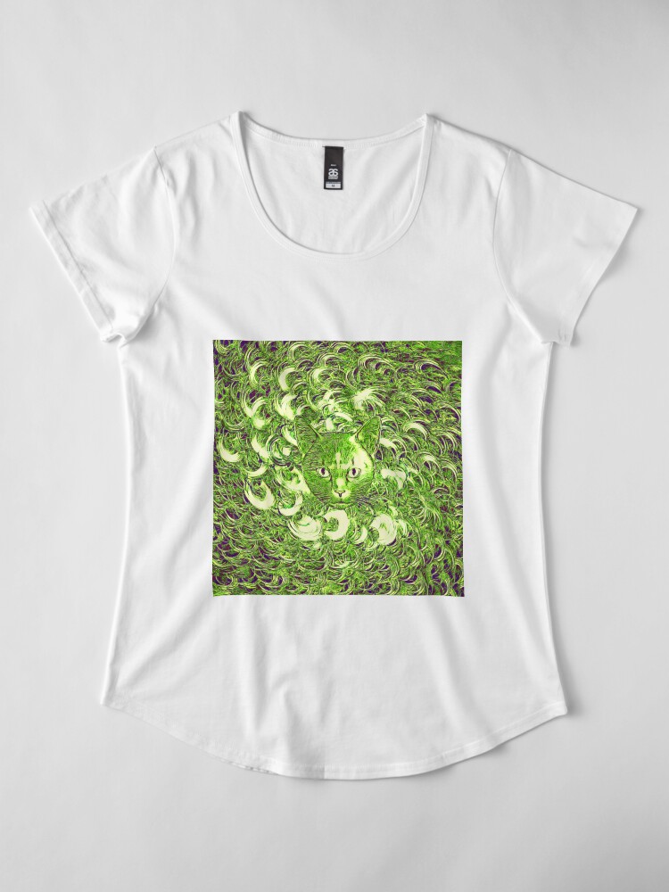 Alternate view of Hiding in fractal feathers Premium Scoop T-Shirt