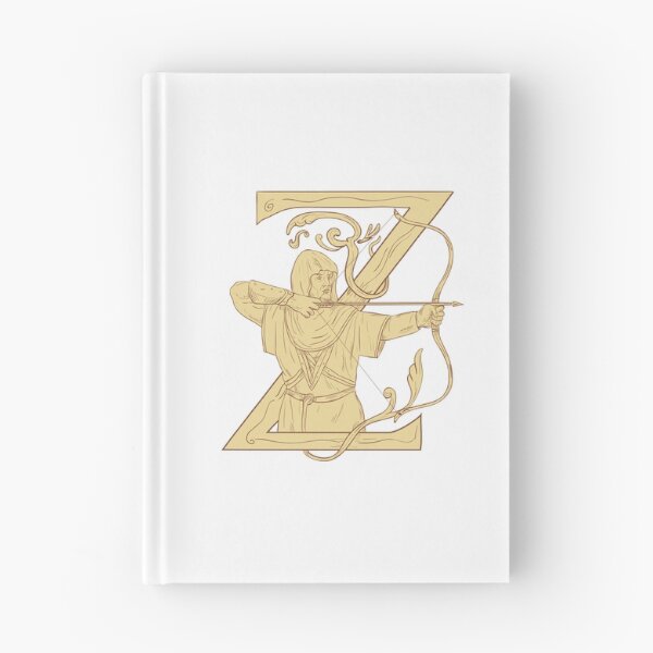 Item preview, Medieval Archer Aiming Bow and Arrow Letter Z Drawing designed and sold by patrimonio.