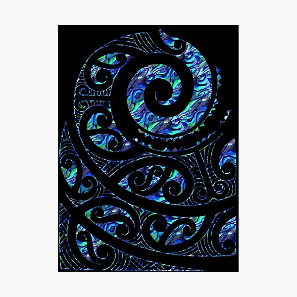 Item preview, New Zealand Māori Paua Tattoo Koru Design designed and sold by Uncommon Cents.