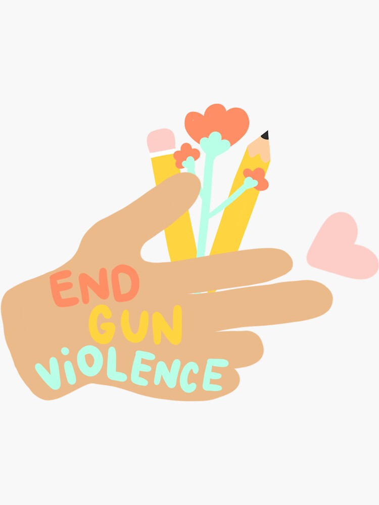Thumbnail 3 of 3, Sticker, End Gun Violence Sticker designed and sold by natalievferrer.
