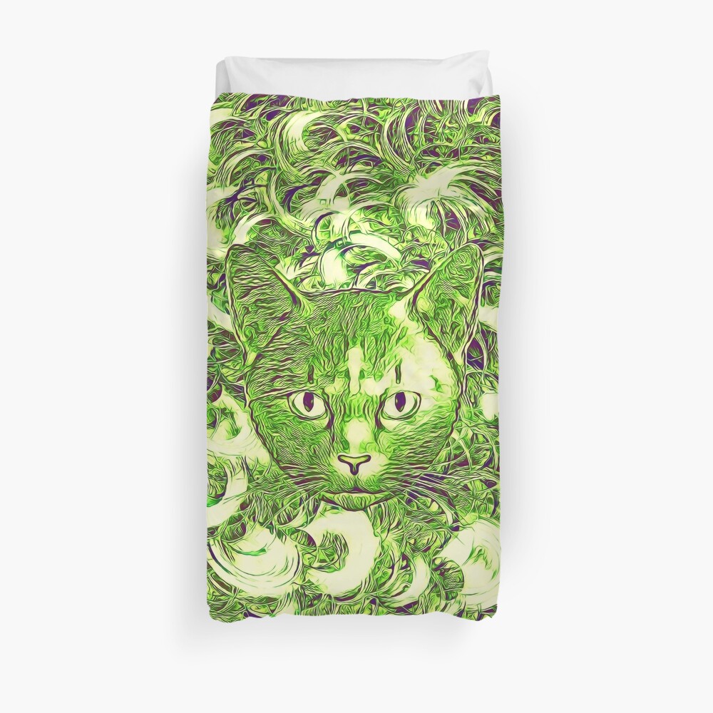Hiding in fractal feathers Duvet Cover