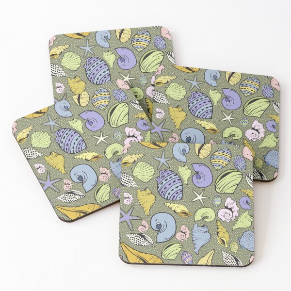 Item preview, green sea shells designed and sold by Navitaloves.