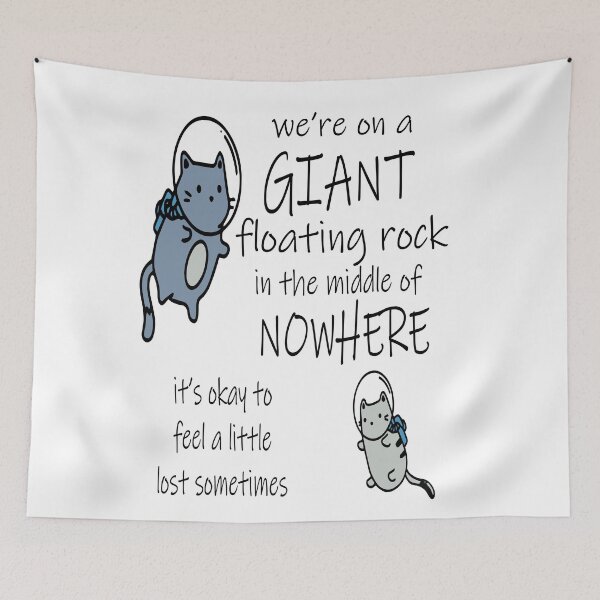 Item preview, its okay to feel lost sometimes, cute space cats  designed and sold by XXgooddeedXX.