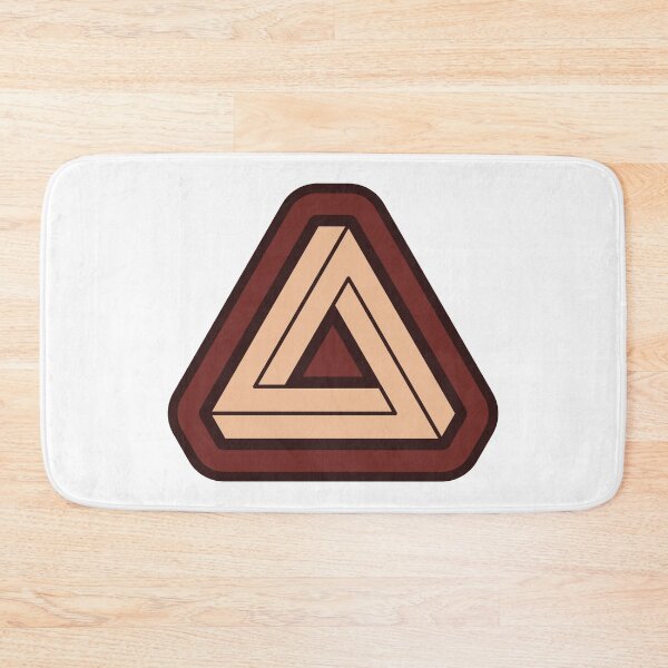 Item preview, Retro Brown Impossible Penrose Triangle Optical Illusion designed and sold by iscaStudioArt.