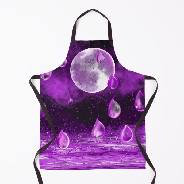 Item preview, Full moon in the rain, purple midnight landscape with raindrops falling into Water designed and sold by Artonmytee.