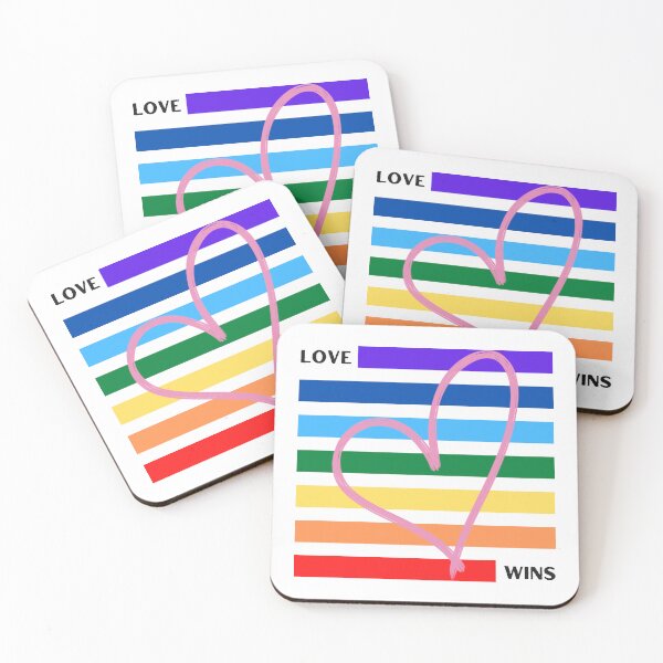 Item preview, Love Wins Rainbow Stripes and Pink Heart designed and sold by silviaol.