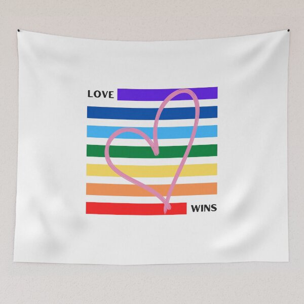 Item preview, Love Wins Rainbow Stripes and Pink Heart designed and sold by silviaol.