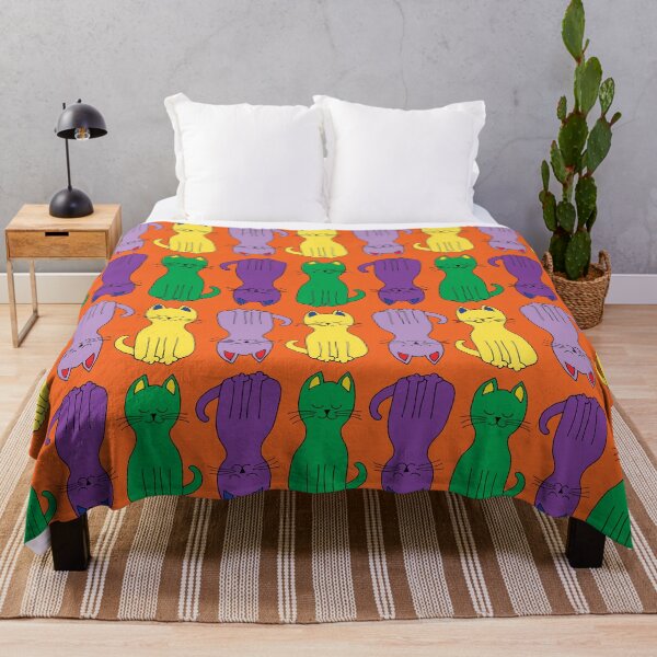 Item preview, Cats galore in bright yellow, emerald green and dangerous purple - Halloween style designed and sold by FrancesPoff.