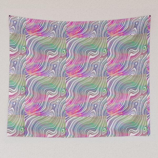 Item preview, Oil slick trippy wavy line pattern  designed and sold by Zevy-Darling.