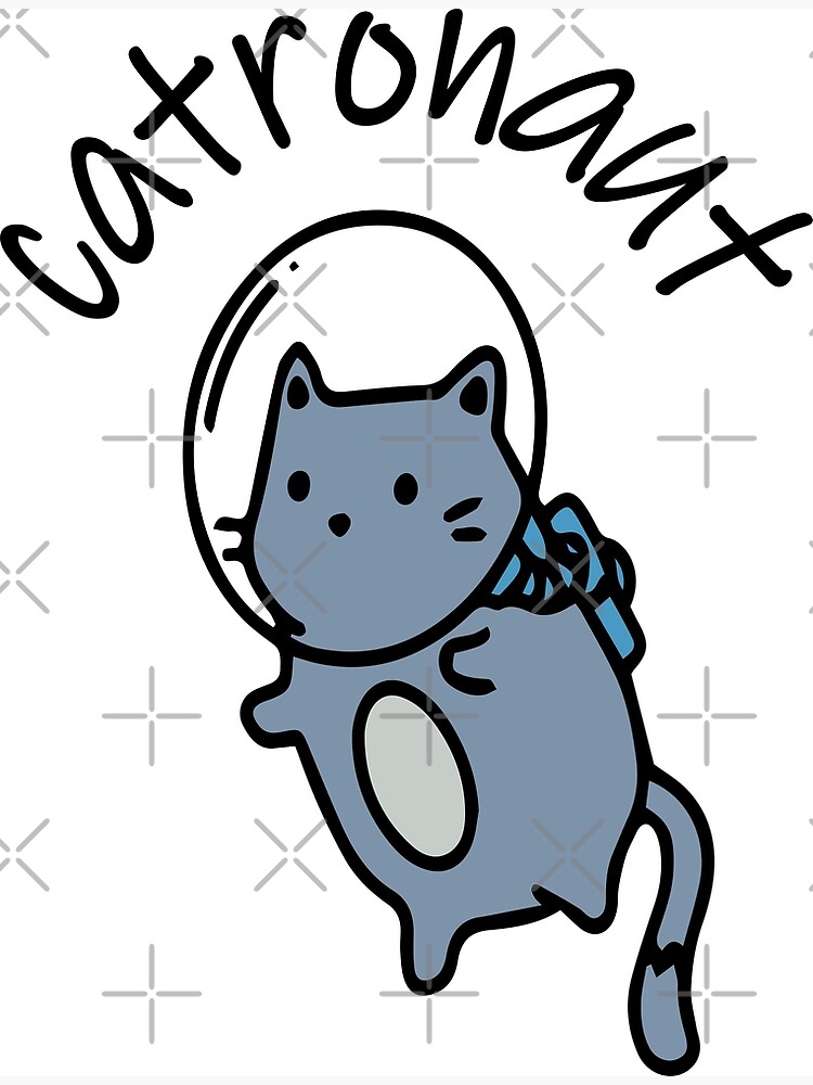 Vector cute cat in space. Cat astronaut in flat design. Funny