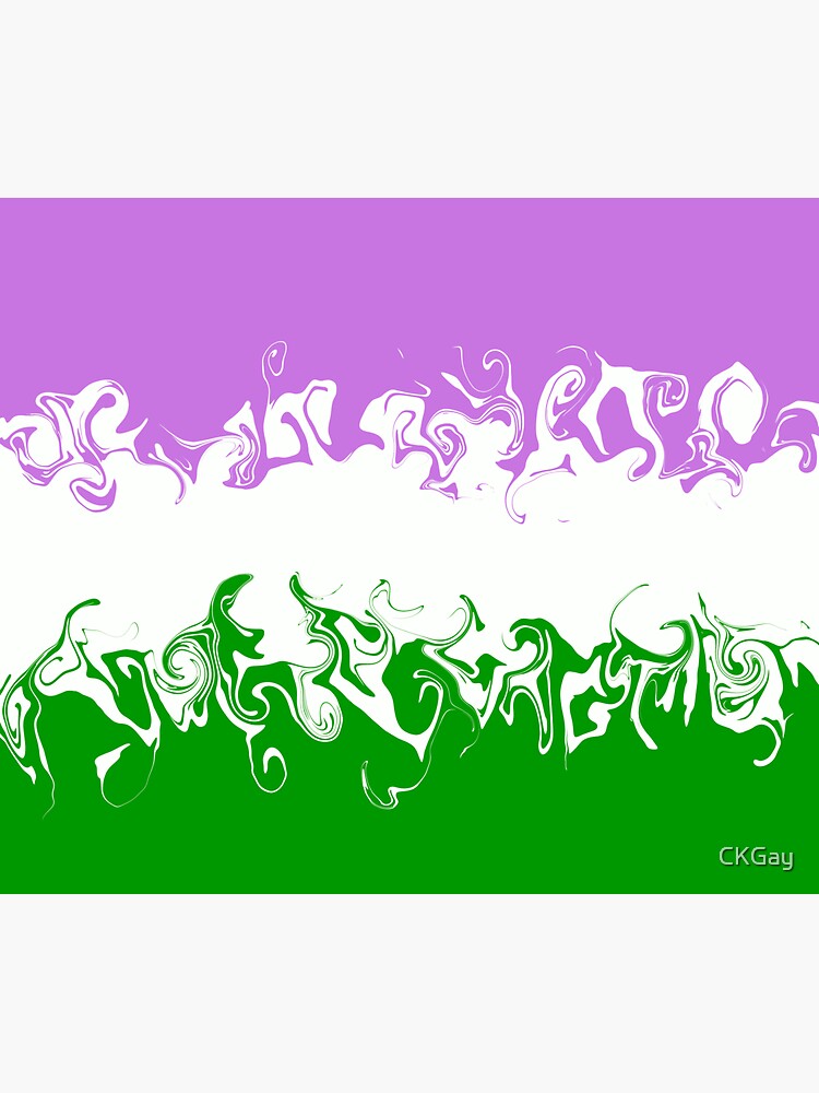 Swirly Genderqueer Pride Flag Sticker For Sale By Ckgay Redbubble 