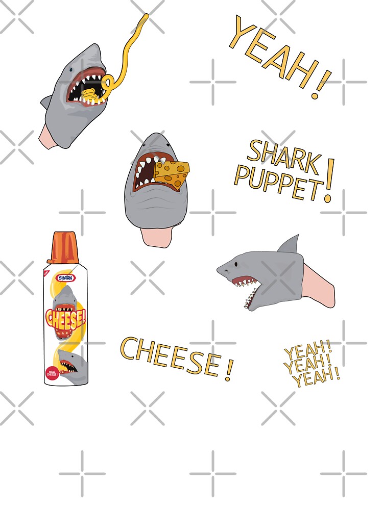 TikTok on Repeat: Shark Puppet [YEAH!] Seamless Pattern Baby One