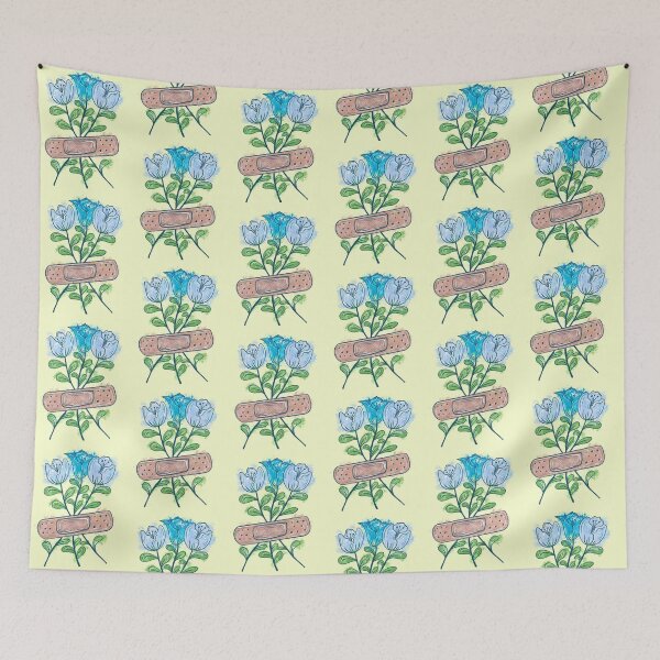Item preview, Bandage Blue Flower With yellow background  designed and sold by missmann.