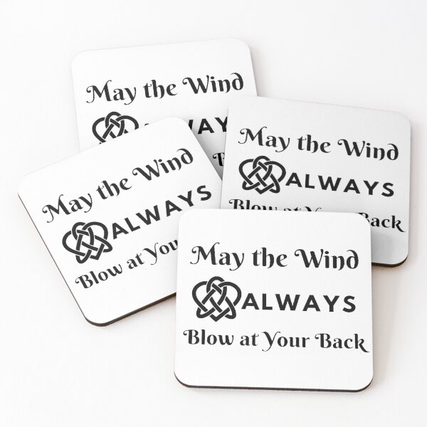 Item preview, Celtic Knot with Irish Proverb May the Wind Always Blow at Your Back on White designed and sold by StarlightTales.