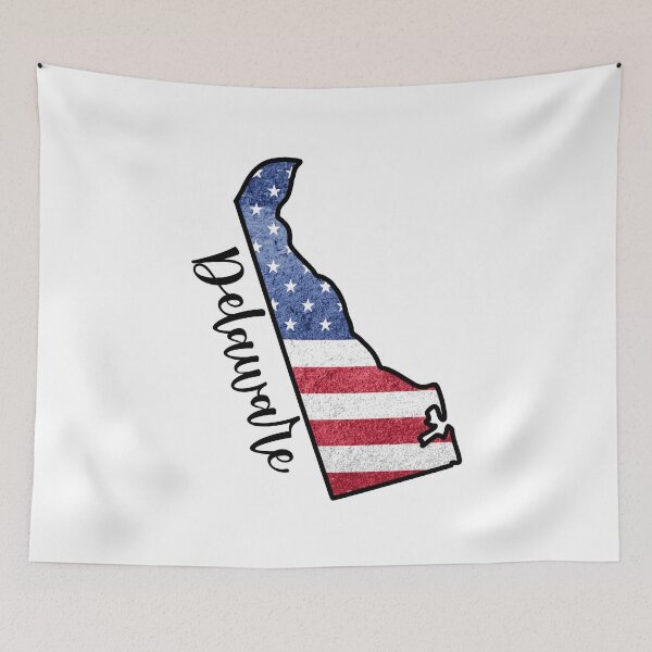 Item preview, Delaware State Outline with Patriotic USA American Flag designed and sold by Gsallicat.