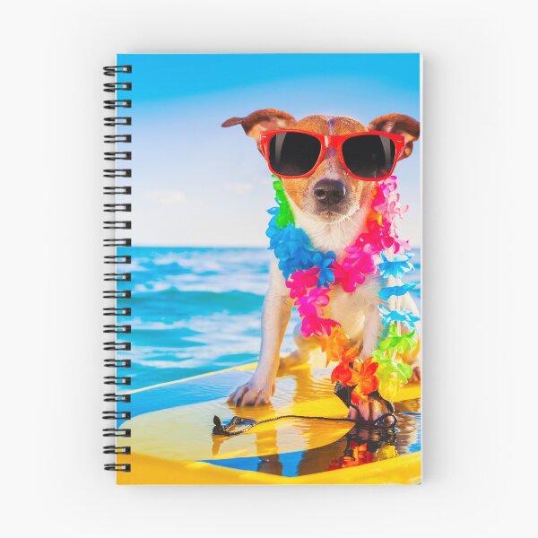 Item preview, Surfing Dog wearing Dark Glass and Flowers, Funny Terrier Surfing designed and sold by TheCatmeow2000.