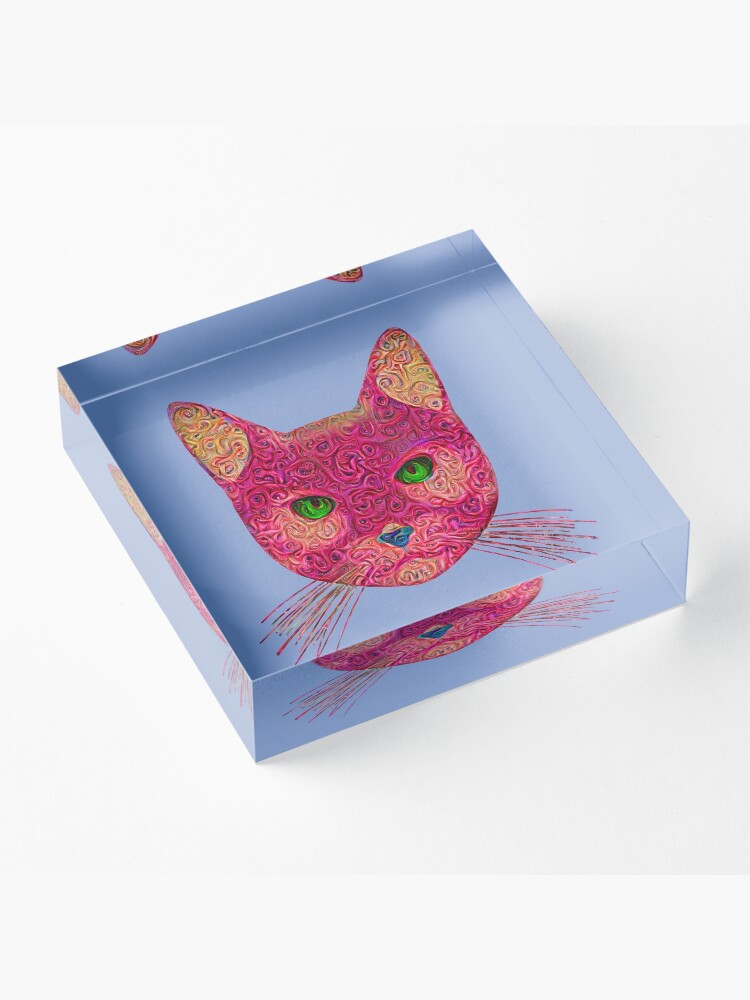 Alternate view of Rose Hungry Cat Acrylic Block