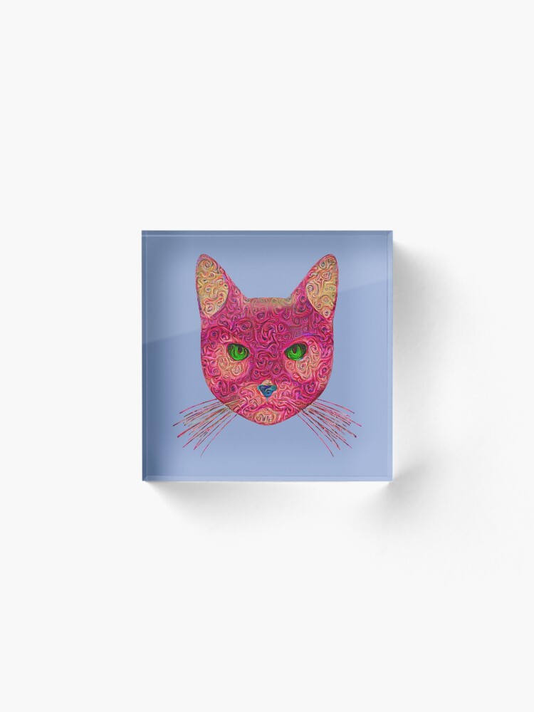 Alternate view of Rose Hungry Cat Acrylic Block