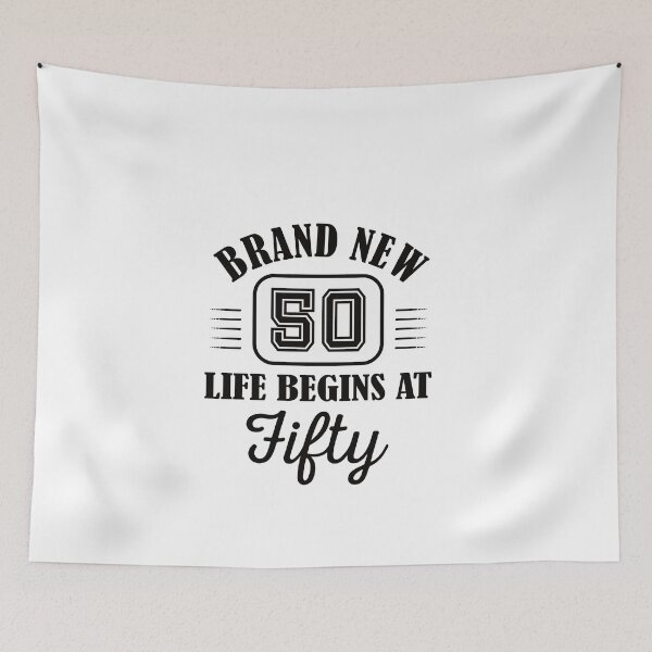 Item preview, Life Begins At 50 | 50 years old | 50th Birthday 1972 Gift Funny Brand New Fifty designed and sold by JooArtPrints  ★★★★★.