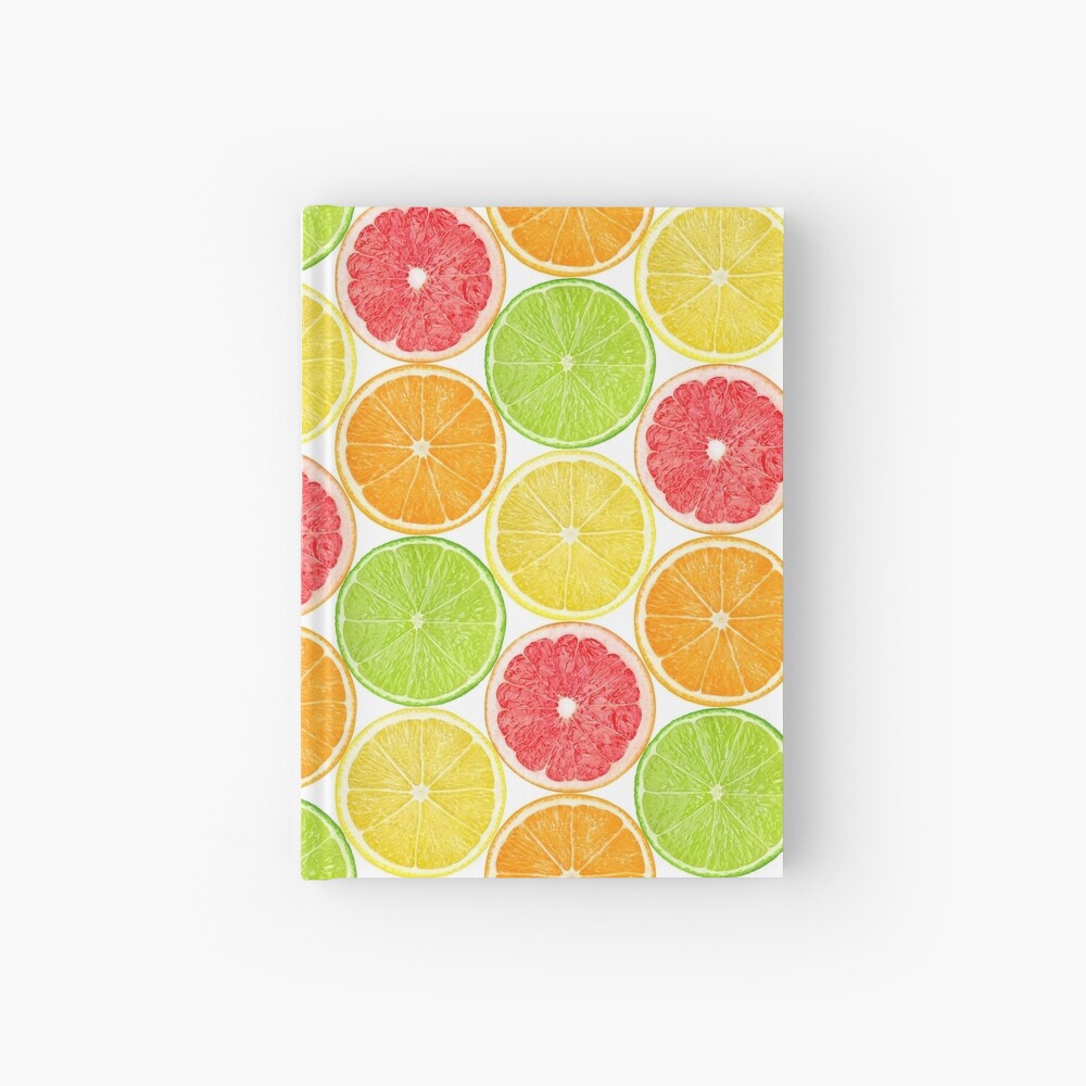 "Citrus fruits pattern" Hardcover Journal by 6hands Redbubble