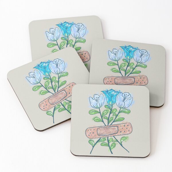 Item preview, Bandage Blue Flower With brown background  designed and sold by missmann.