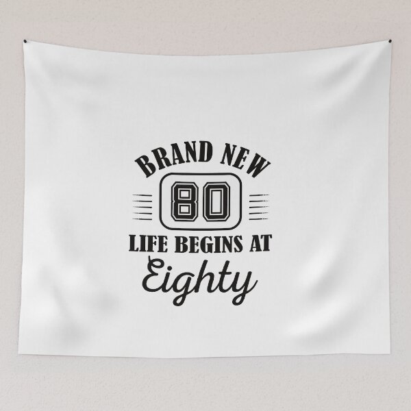 Item preview, Life Begins At 80 | 80 years old | 80th Birthday 1942 Gift Funny Brand New Eighty designed and sold by JooArtPrints  ★★★★★.