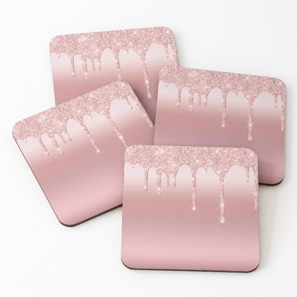 Item preview, Rose Gold Dripping Glitter Foil Background  designed and sold by TrendyGlitter.