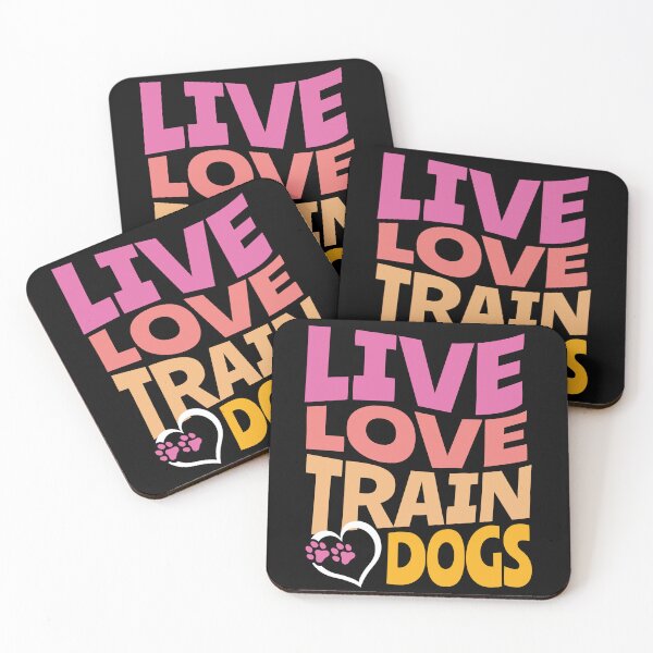 Item preview, Live, Love, Train Dogs |  Retro 70's Style Groovy Dog Training, Pink Pastels designed and sold by arlutai.
