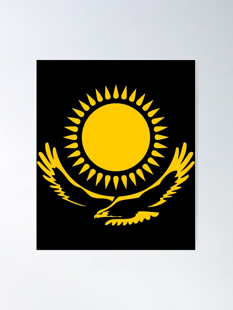 Galeriedruck mit Kasachstan Kazakhstan Flagge Adler Geschenk von  Pineapple-Tree
