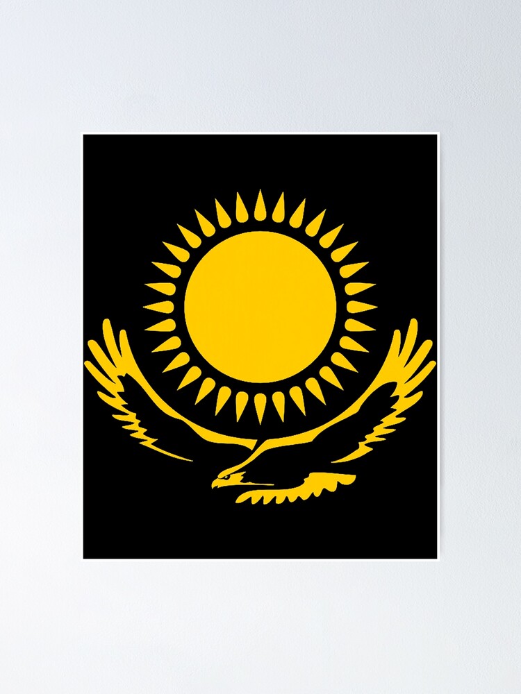 Poster for Sale mit Kasachstan-Flagge - kasachisches Adler-T-Shirt von  AnthonyMata