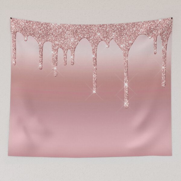 Item preview, Rose Gold Dripping Glitter Foil Background  designed and sold by TrendyGlitter.