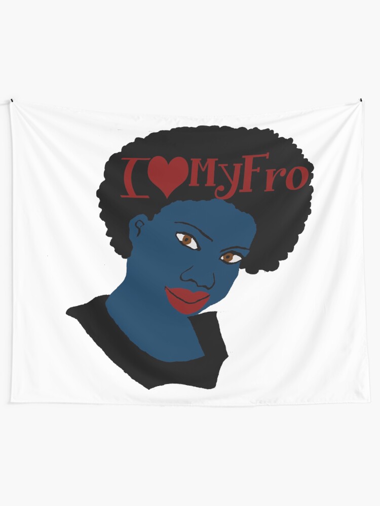 Love Your Beautiful Afro Natural Hair Tshirt Wall Tapestry By