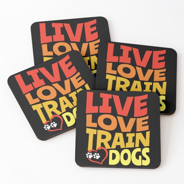 Item preview, Live, Love, Train Dogs |  Retro 70's Style Groovy Dog Training, Red Orange Sunset Colors designed and sold by arlutai.