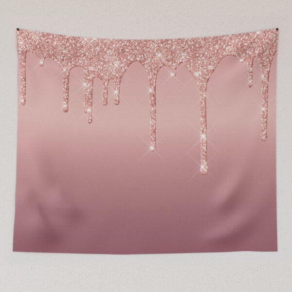 Item preview, Trendy Rose Gold Dripping Glitter Foil Background  designed and sold by TrendyGlitter.