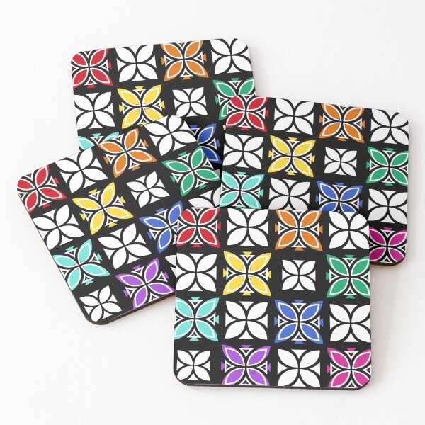 Item preview, Pasifika Nonu 1 Pattern - Rainbow Black 2 designed and sold by lolomastudio.