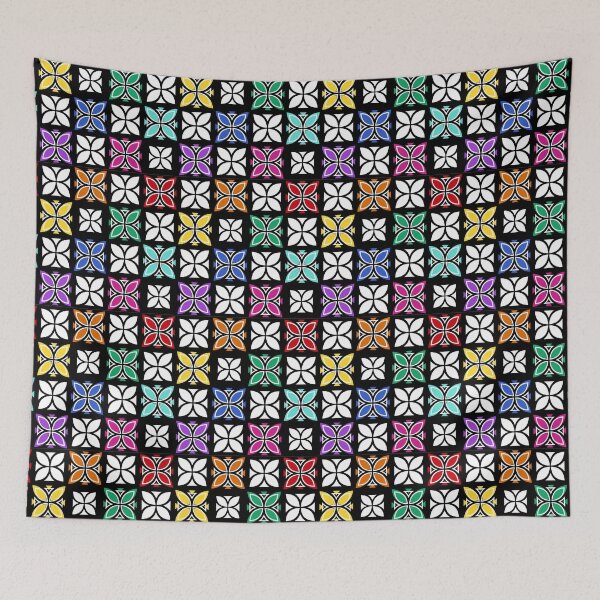 Item preview, Pasifika Nonu 1 Pattern - Rainbow Black 2 designed and sold by lolomastudio.