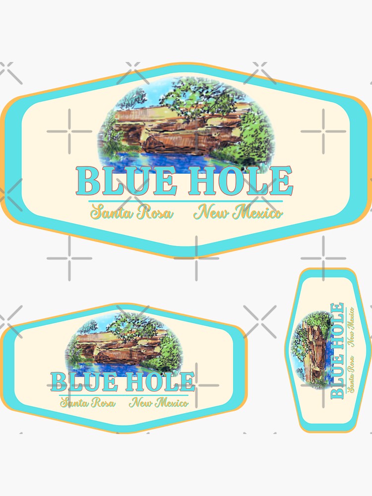Thumbnail 3 of 3, Sticker,  Blue Hole Santa Rosa New Mexico designed and sold by CatsPa.
