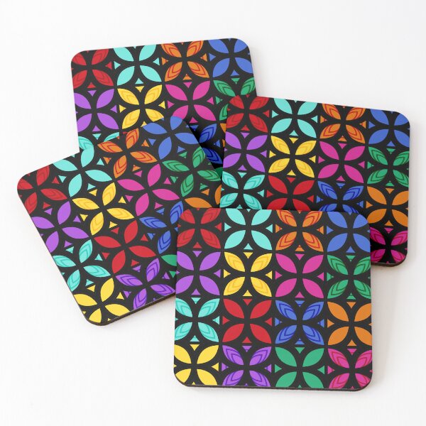 Item preview, Pasifika Nonu 1 Pattern - Rainbow Black 3 designed and sold by lolomastudio.