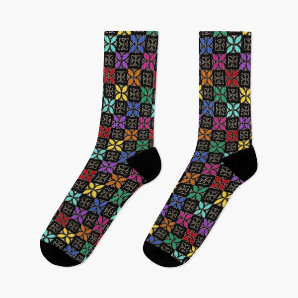 Item preview, Pasifika Nonu 1 Pattern - Rainbow Black 4 designed and sold by lolomastudio.