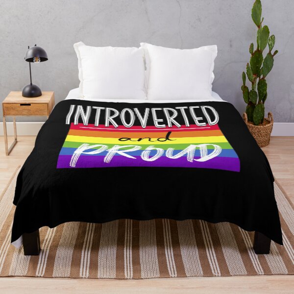 Item preview, Introverted and Proud LGBT Gay Pride Rainbow Flag designed and sold by artfulnotebook.