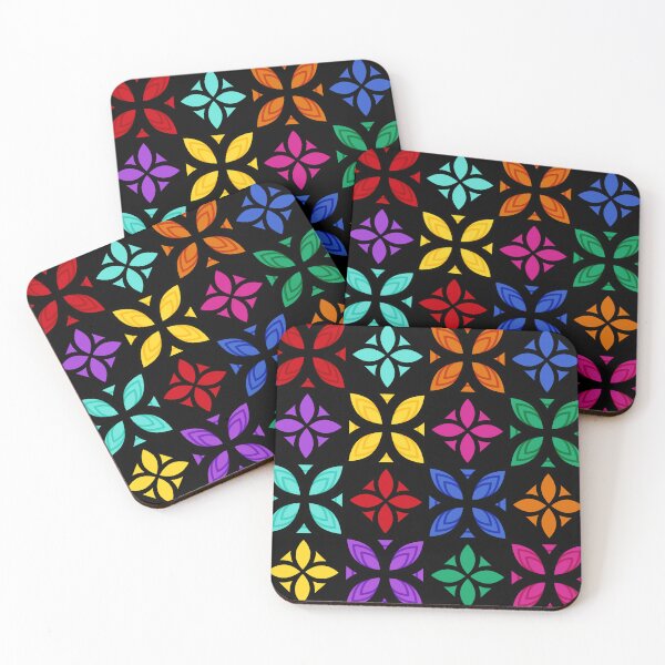 Item preview, Pasifika Nonu 1 Pattern - Rainbow Black 5 designed and sold by lolomastudio.