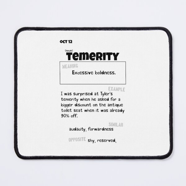 Item preview, October 12 Temerity designed and sold by Square Root of Squid.