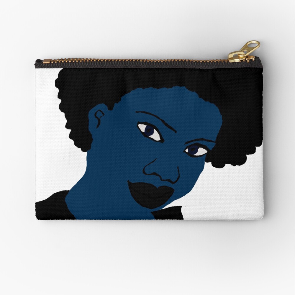 Afro blue Natural Hair Women Zipper Pouch