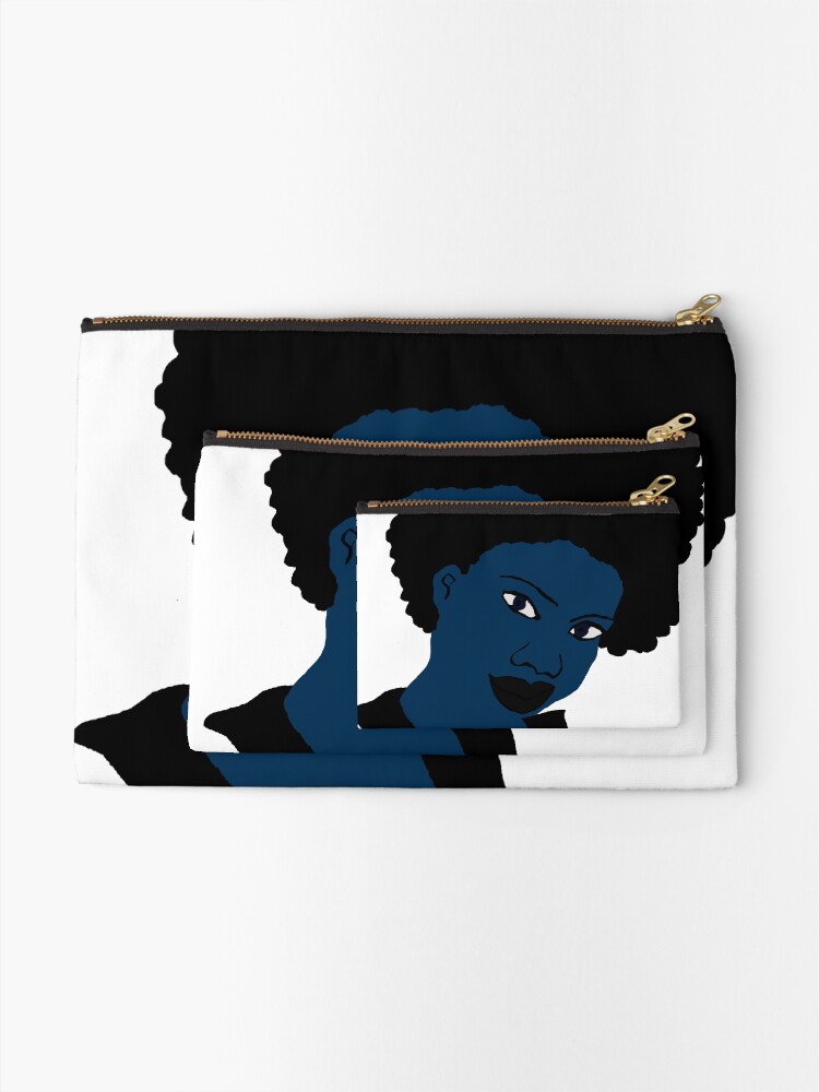 Alternate view of Afro blue Natural Hair Women Zipper Pouch