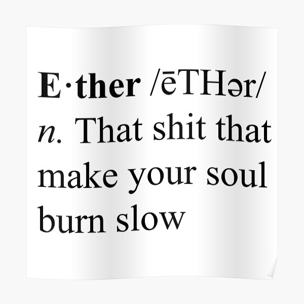 Ether Définition Poster