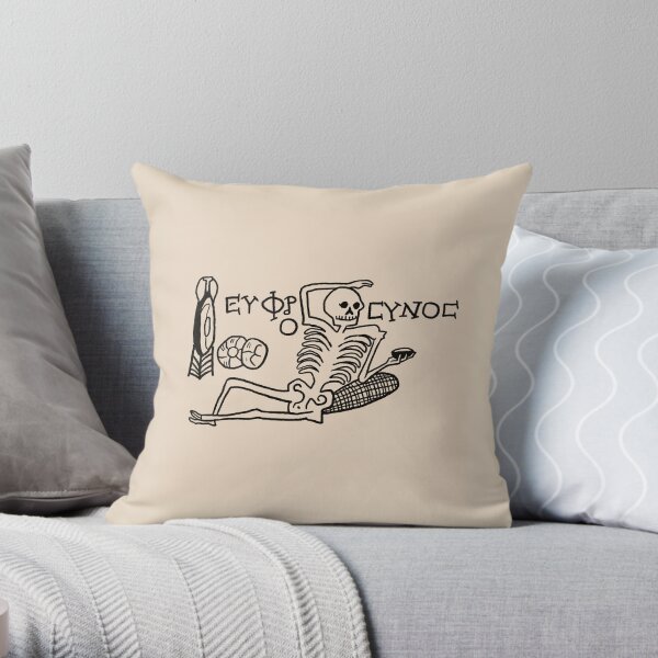 Be Cheerful, Live Well Skeleton Throw Pillow